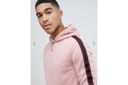 River Island hoodie with sleeve taping in light pink